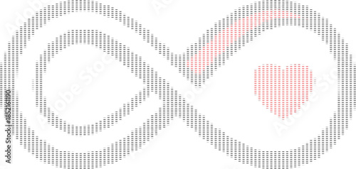 Infinity Symbol With Heart Design, Love Forever Concept