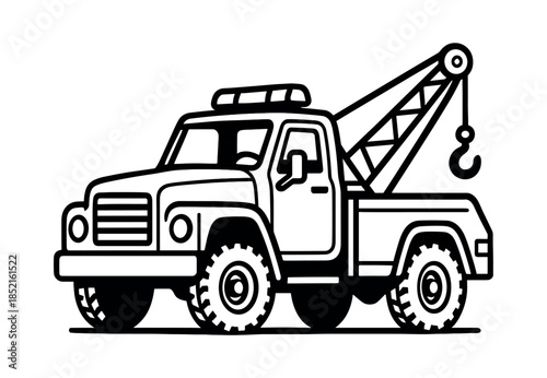Tow truck vector illustration in flat vector style, towing, vehicle, transport