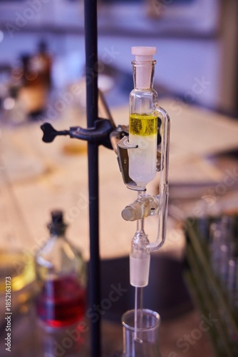 Old laboratory flasks, scientific research in the field of chemistry, medicine or biology.