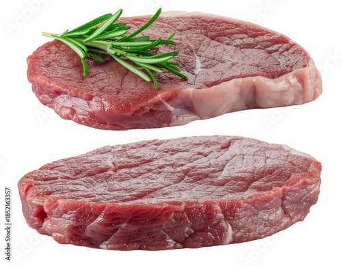 raw meat on a white background