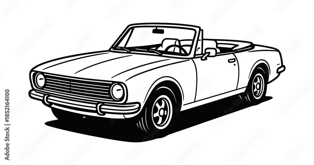 Naklejka premium Car design, flat vector illustration, vehicle, automobile, transportation concept
