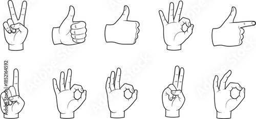 Ten Hand Gestures Peace Thumbs Up Okay Pointing Finger Peace Sign okay sign