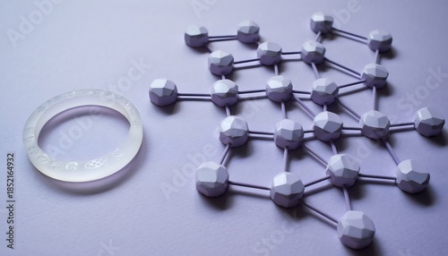 Frosted Acrylic Ring with Geometric Network Structure