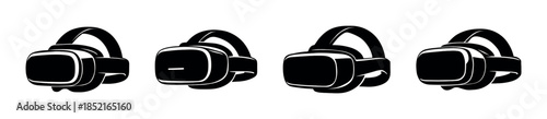 Virtual reality headset collection, flat vector illustration, vr, goggles