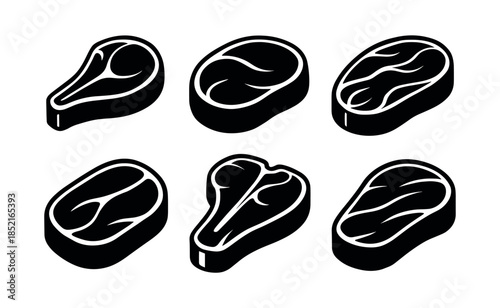 Meat cuts vector illustration, beef, steak, flat vector style graphics