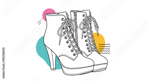 Stylish lace up high heel ankle boots for fashion forward women.