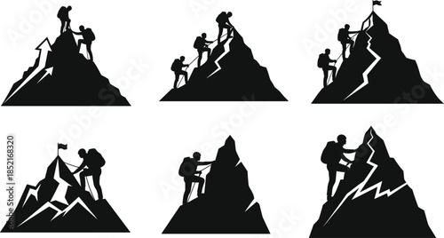 climber, mountain, silhouette, rope, gear, summit, adventure, hiking, alpine, extreme, sport, success, flag, outdoor, strength, mountain climber, summit flag, 