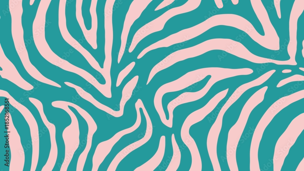 Fototapeta premium Abstract Zebra Pattern in Pink and Teal for Creative Designs