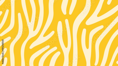 Abstract Zebra Stripes Vector Pattern in Yellow and White