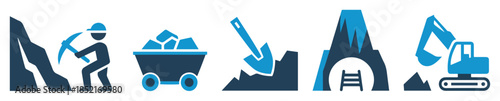 mining industry miner equipment icon