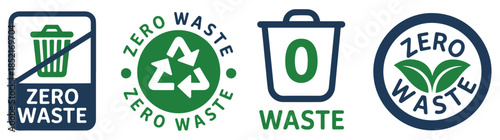 zero waste recycle icon label set
