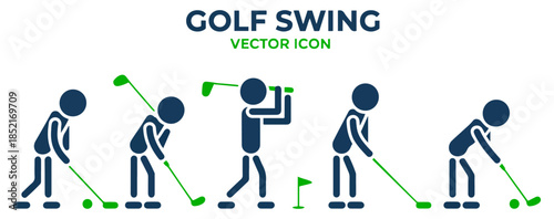 golf swing vector icon illustration