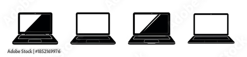 Laptop designs, flat vector illustration, computer, notebook, technology icons
