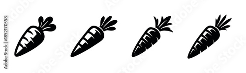 Carrot vector illustration, flat vegetables, food icons