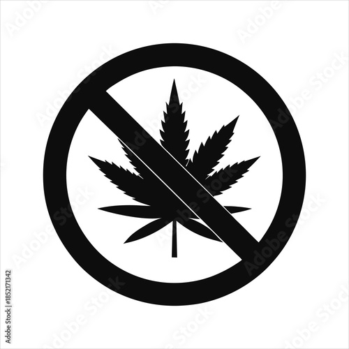 No Marijuana Forbidden Cannabis Vector Icon