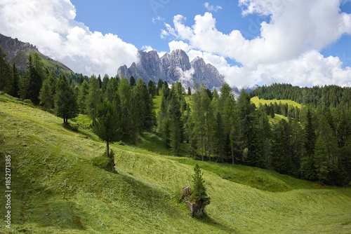 Mountainous rocks in the clouds.