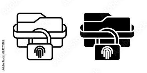 File Encryption icon set. suitable for various security related applications. vector illustration on white background.