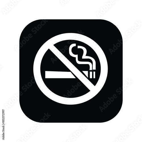 No Smoking Sign on Black Background