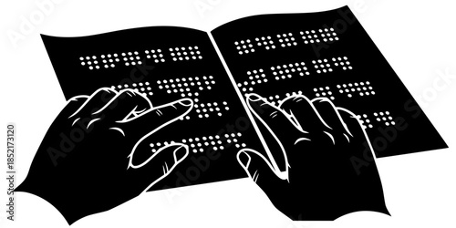 Inclusive Braille Reading Accessibility Silhouette