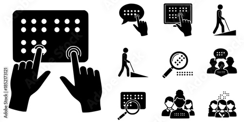 Inclusive Braille Reading Accessibility Silhouette