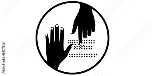 Inclusive Braille Reading Accessibility Silhouette