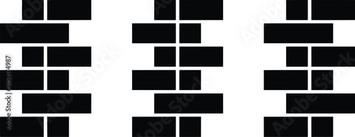 Abstract Geometric Pattern with Repeating Rectangular Shapes in Black and White