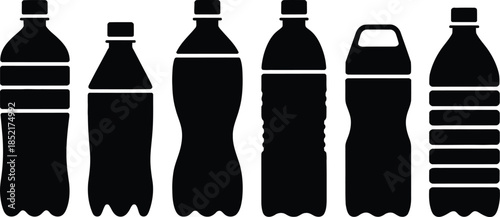 Collection of diverse plastic beverage bottles used for various liquid packaging solutions