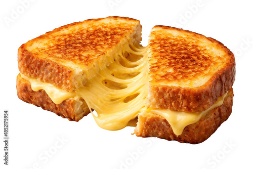Grilled cheese sandwich isolated on transparent background