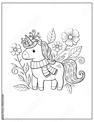 Wallpaper Mural Magical Unicorn Coloring Pages for Kids Torontodigital.ca