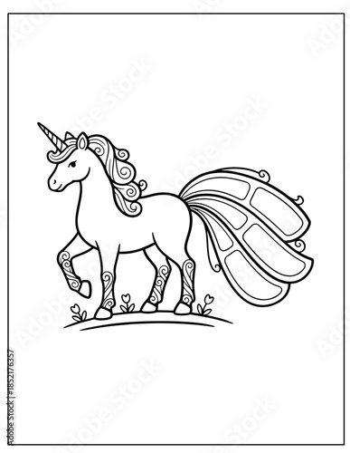 Cute Unicorn Coloring Book for All Ages