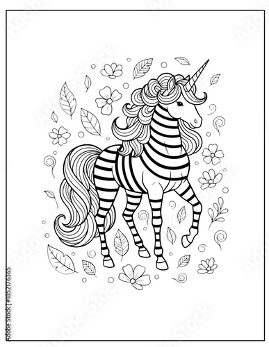 Cute Unicorn Coloring Book for All Ages