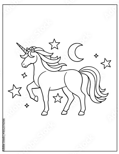 Cute Unicorn Coloring Book for All Ages