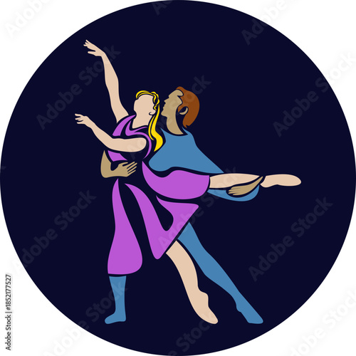 illustration of a couple of ballet dancers