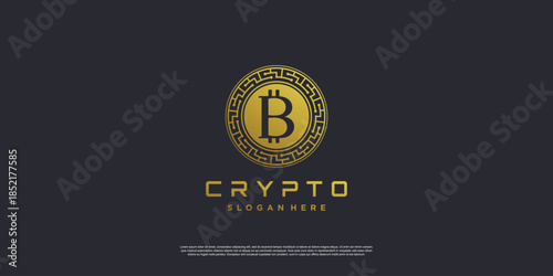 Crypto logo with modern creative element Premium Vector part 1