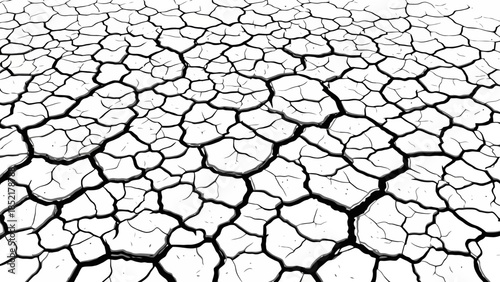 Detailed Vector Illustration of Cracked Earth