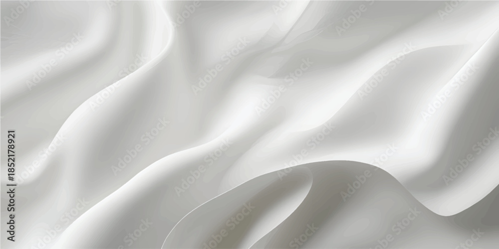 Obraz premium Elegant white silk and satin fabric background featuring soft luxury waves and smooth rippled textures for a shiny wedding drapery backdrop design