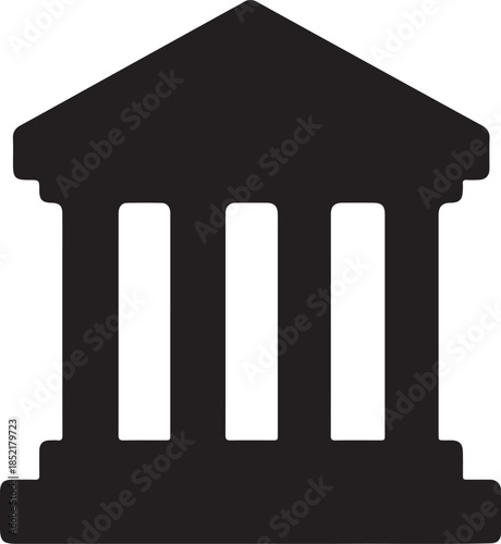 Ancient greek temple silhouette