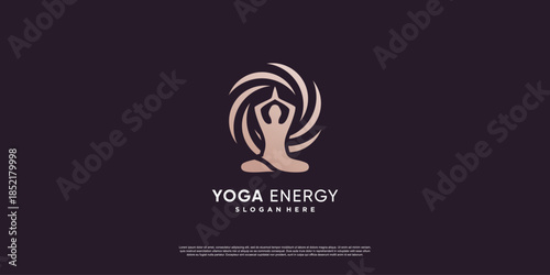 Yoga logo with creative element style Premium Vector part 4