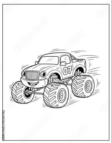 Off-Road Monster Truck Coloring Sheet