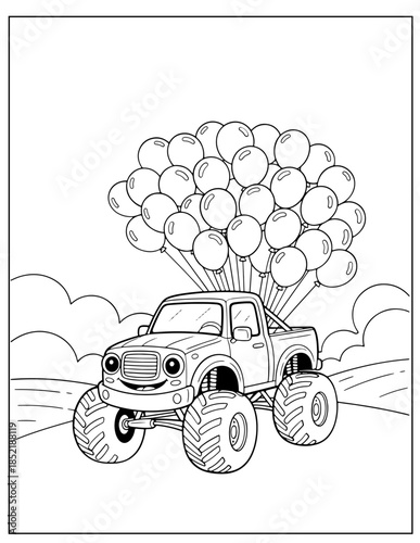 Big Wheel Monster Truck Coloring Page