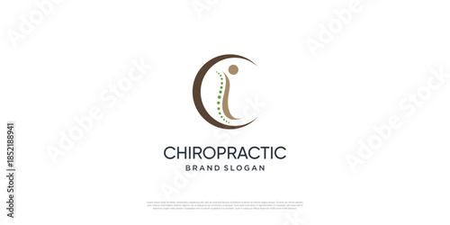 Chiropractic logo with creative unique element Premium Vector part 3