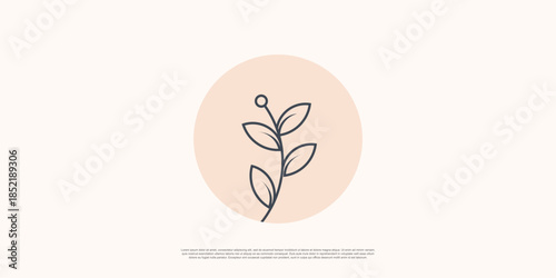 Nature leaves logo collection with minimalism concept Premium Vector part 8