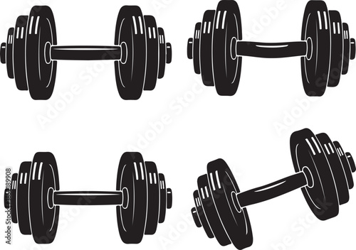 Black Dumbbell fitness exercise