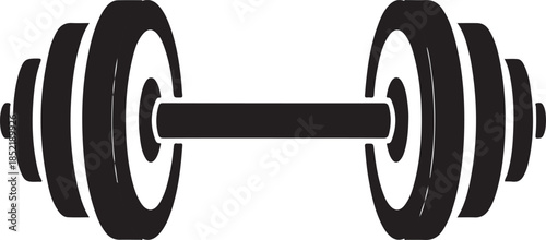 Black dumbbell on white background weight fitness