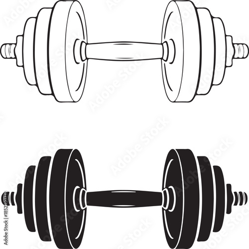 Dumbbell in black weights fitness