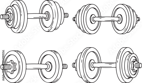 Dumbbell with line weights fitness