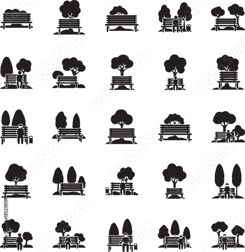 Park bench tree outdoor