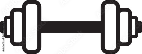 Single black and white dumbbell weight fitness