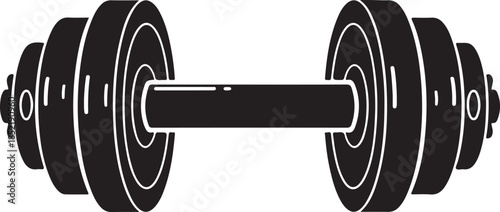 Single Black Dumbbell fitness exercise