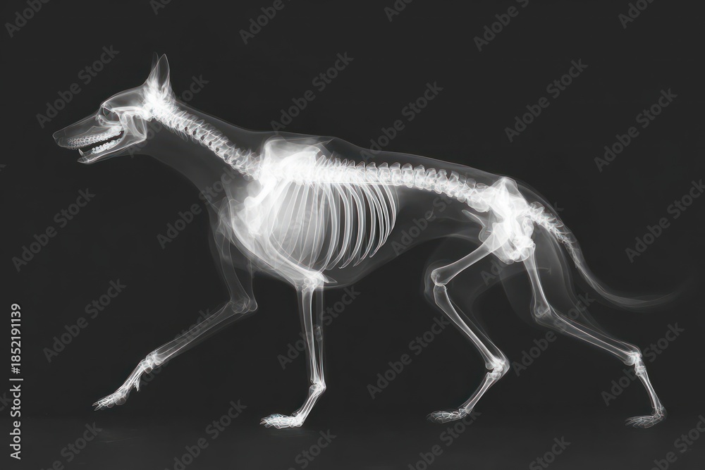 Fototapeta premium Canine skeletal structure in walking motion